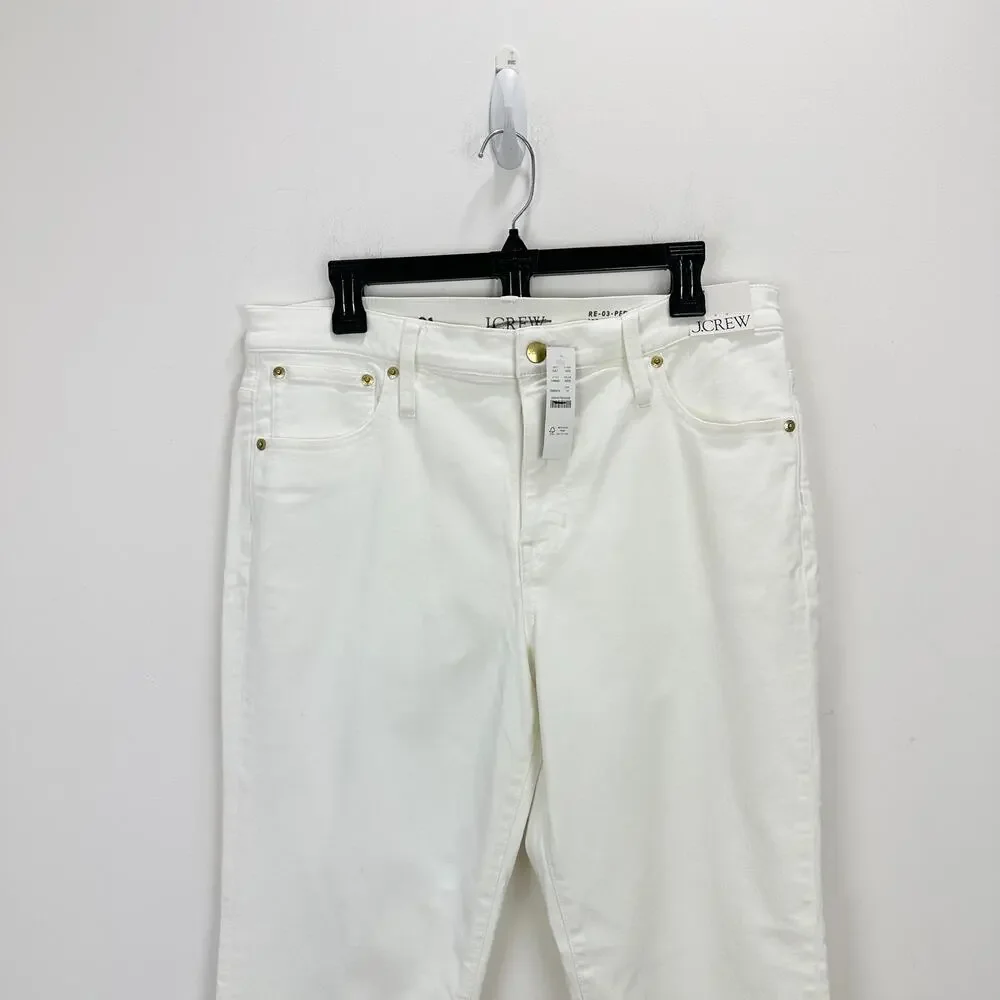 J.Crew Slim Jean White Stretch Denim Mid Rise Classic Preppy Womens US 31 NWT